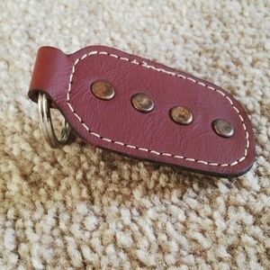 Leather Key Chain Genuine Leather Hand Made Red